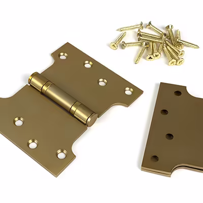 Satin Brass 4" x 3" x 5" Parliament Hinge (pair) ss - Image 3