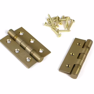 Satin Brass 3" Ball Bearing Butt Hinge (Pair) ss - Image 3