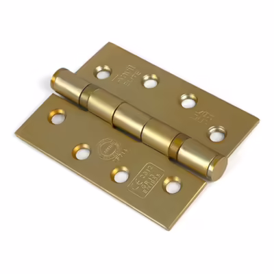 Satin Brass 4" Ball Bearing Butt Hinge (Pair) ss