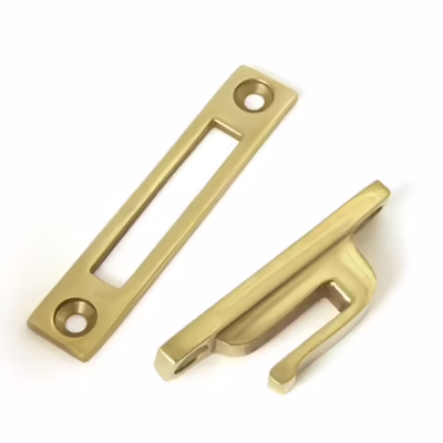 Polished Brass Locking Art Deco Fastener - LH - Image 6
