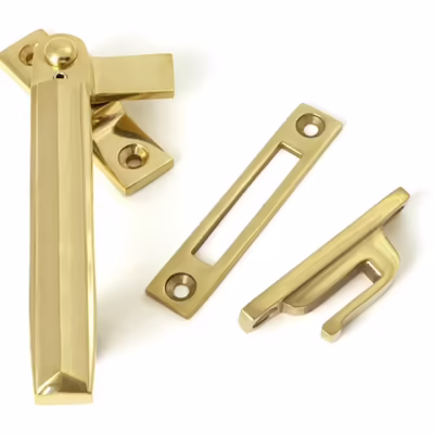 Polished Brass Locking Art Deco Fastener - LH
