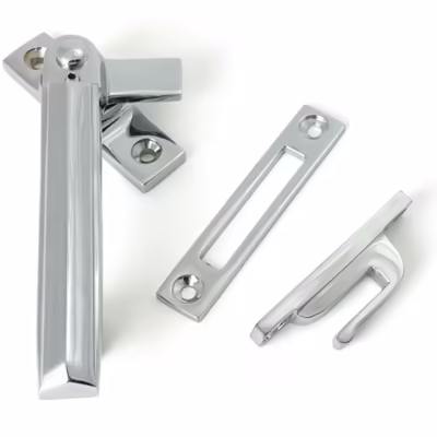 Polished Chrome Locking Art Deco Fastener - LH