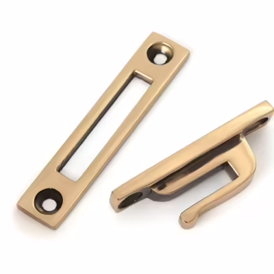 Polished Bronze Locking Art Deco Fastener - LH - Image 6