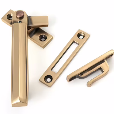 Polished Bronze Locking Art Deco Fastener - LH