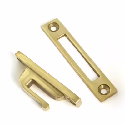 Polished Brass Locking Art Deco Fastener - RH - Image 6