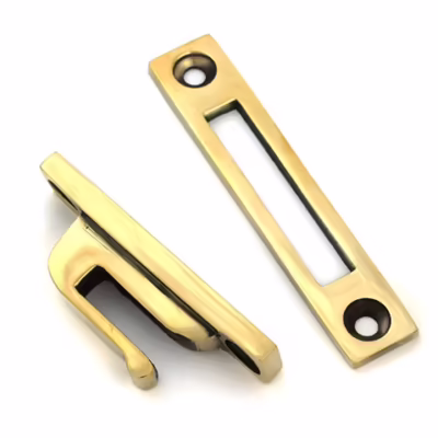 Aged Brass Locking Art Deco Fastener - RH - Image 6