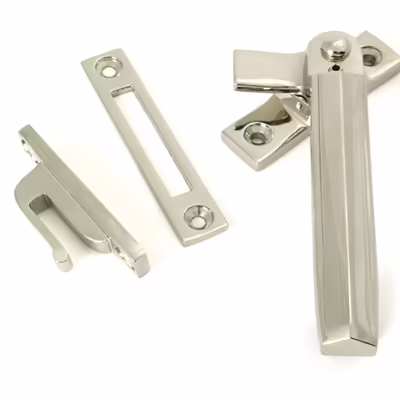 Polished Nickel Locking Art Deco Fastener - RH