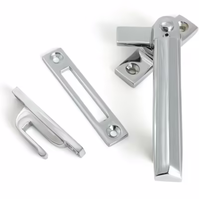 Polished Chrome Locking Art Deco Fastener - RH