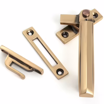 Polished Bronze Locking Art Deco Fastener - RH