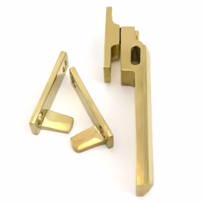 Polished Brass Night-Vent Locking Art Deco Fastener - Image 4