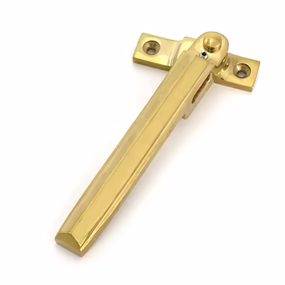 Polished Brass Night-Vent Locking Art Deco Fastener - Image 5