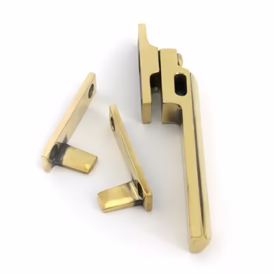 Aged Brass Night-Vent Locking Art Deco Fastener - Image 4