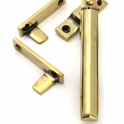 Aged Brass Night-Vent Locking Art Deco Fastener