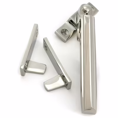 Polished Nickel Night-Vent Locking Art Deco Fastener - Image 3