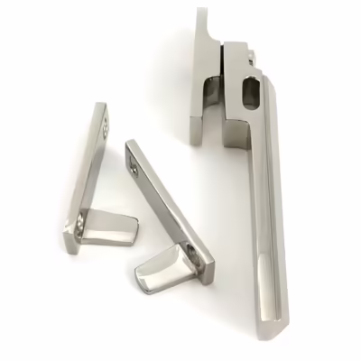 Polished Nickel Night-Vent Locking Art Deco Fastener - Image 4