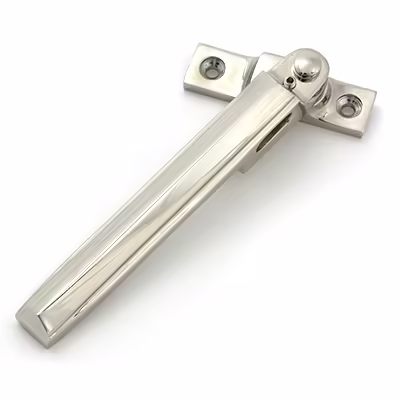 Polished Nickel Night-Vent Locking Art Deco Fastener - Image 5