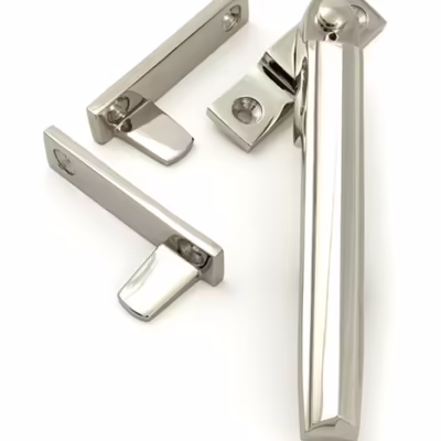 Polished Nickel Night-Vent Locking Art Deco Fastener