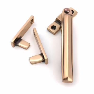 Polished Bronze Night-Vent Locking Art Deco Fastener - Image 3