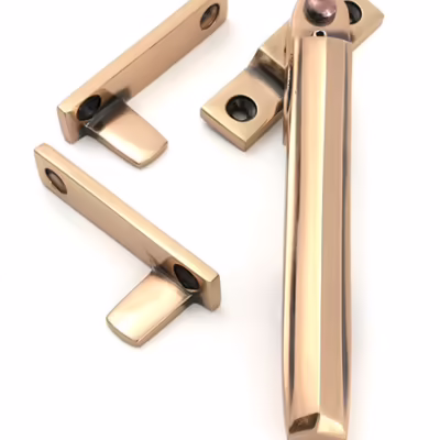 Polished Bronze Night-Vent Locking Art Deco Fastener