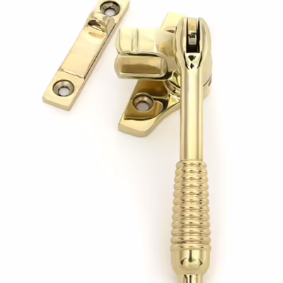 Polished Brass Night-Vent Locking Reeded Fastener (Steel Window)