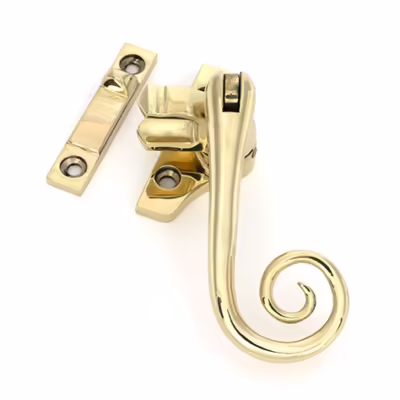 Polished Brass Night-Vent Locking Monkeytail Fastener (Steel Window)