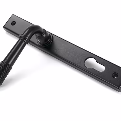 Matt Black Reeded Slimline Lever Espag. Lock Set - Image 4
