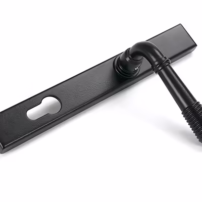 Matt Black Reeded Slimline Lever Espag. Lock Set - Image 5