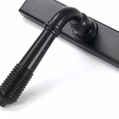 Matt Black Reeded Slimline Lever Espag. Lock Set - Image 6