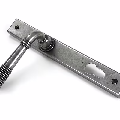 Pewter Reeded Slimline Lever Espag. Lock Set - Image 4
