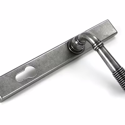 Pewter Reeded Slimline Lever Espag. Lock Set - Image 5