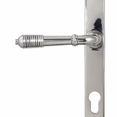 Polished Marine SS (316) Reeded Slimline Lever Espag. Lock Set - Image 3