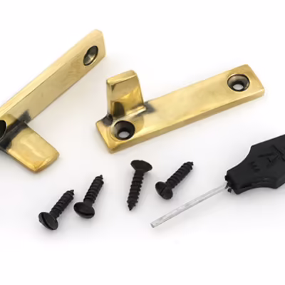 Aged Brass Night-Vent Locking Brompton Fastener - Image 6