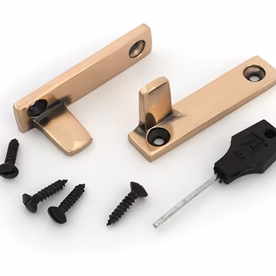 Polished Bronze Night-Vent Locking Brompton Fastener - Image 6