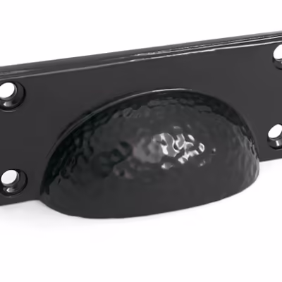 Black Hammered Art Deco Drawer Pull