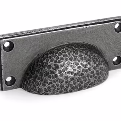 Pewter Hammered Art Deco Drawer Pull