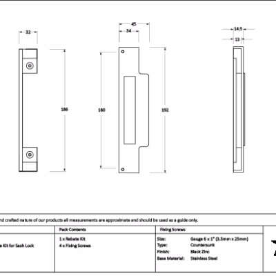 Pewter 1/2" Rebate Kit for Sash Lock - Image 1