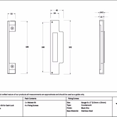 Aged Brass 1/2" Rebate Kit for Sash Lock - Image 1