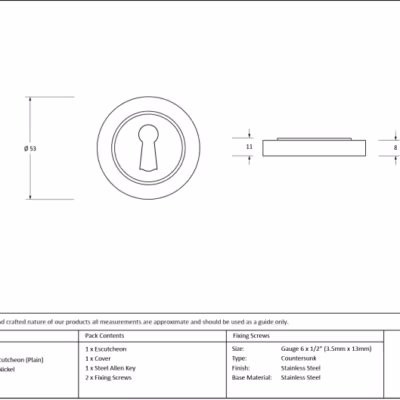 Polished Nickel Round Escutcheon (Plain) - Image 2