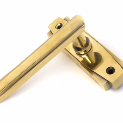Aged Brass Art Deco Lever on Rose Set