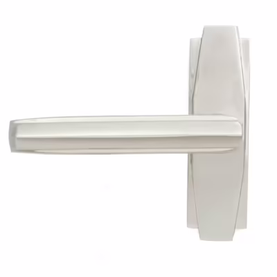 Polished Nickel Art Deco Lever on Rose Set - Image 3