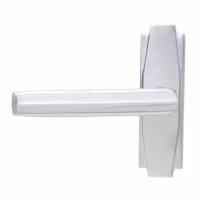 Polished Chrome Art Deco Lever on Rose Set - Image 3