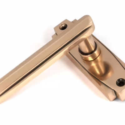 Polished Bronze Art Deco Lever on Rose Set