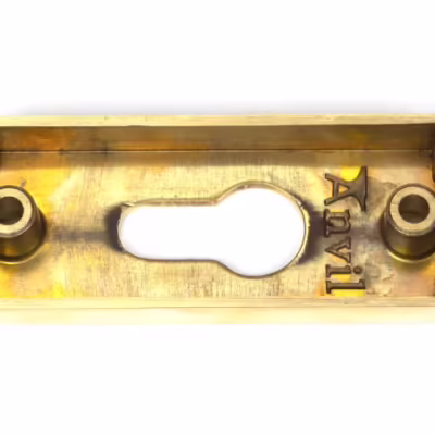 Polished Brass Art Deco Euro Escutcheon - Image 4