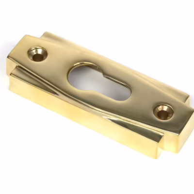 Polished Brass Art Deco Euro Escutcheon