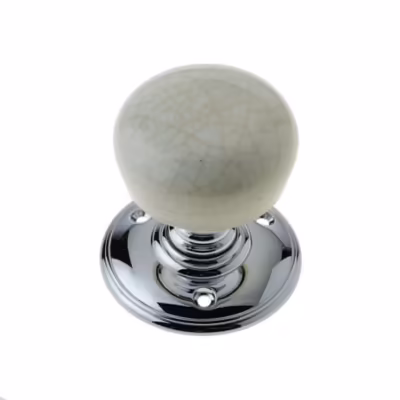 Jedo Porcelain Polished Chrome Mortice Knob