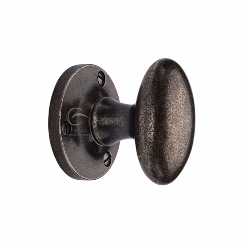 Rustic Pewter Mortice Knob on Rose Knowle Design