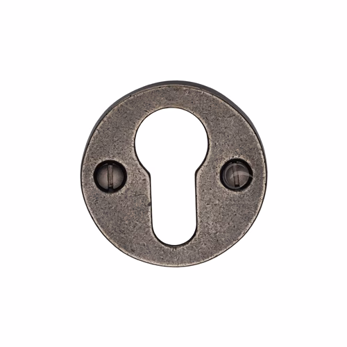 Rustic Pewter Euro Profile Cylinder Escutcheon