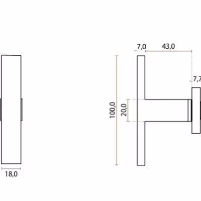 Verve - 1/2 Lever Handle T-model No Spring | J-1252-OS - Image 5