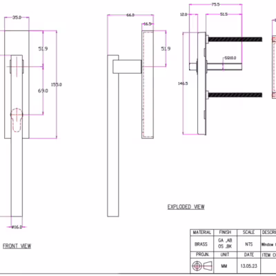 Core Window Handle Till Slide Cylinder J-0292 - Image 5