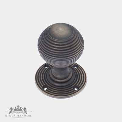 Victorian Beehive Door Knobs Mk1 – Antique Brass (A BB1) - Image 1